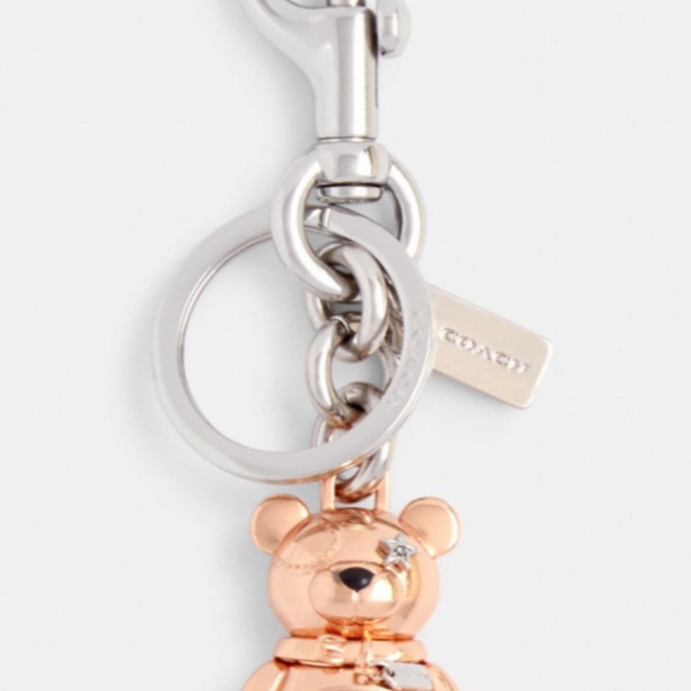 NEW COACH 3d bear bag charm rose gold - Picture 4 of 10